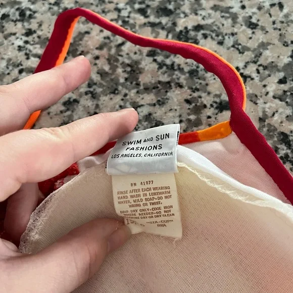 Deweese designs vintage size 15/16 orange swim/dress - Picture 8 of 9